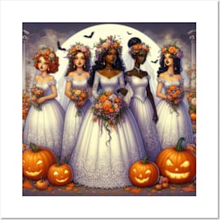 Halloween Bride and Bridesmaids Posters and Art